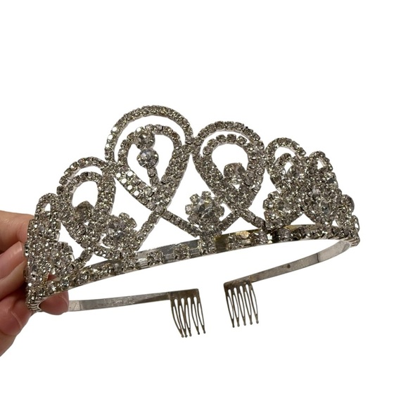 Rhinestone tiara, Spencer Tiara, Princess wedding bridal quinceañera - Picture 3 of 3